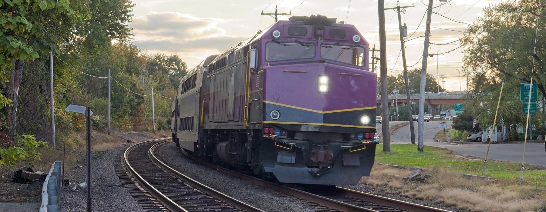 a train on the railway tracks